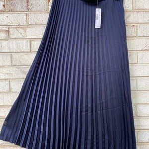 Navy blue pleated skirt